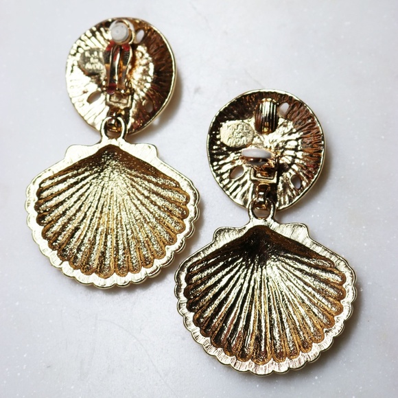 1992 KENNETH JAY LANE for AVON Royal Sea Earrings - Picture 7 of 8